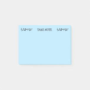 Post-it® Notas sobre la música azul