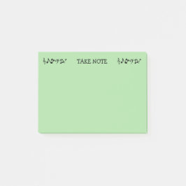 Post-it® Notas sobre la música verde