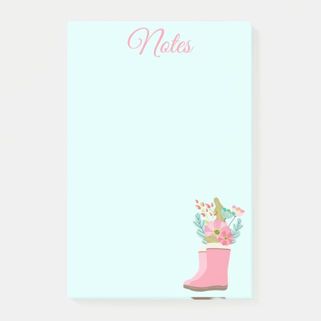 Post-it® Notas sobre los boots y las flores de lluvia (Anverso)