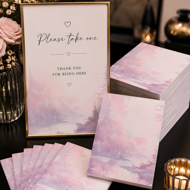 Post-it® Notas suaves de bosque brumoso rosa (Please take one home as a beautiful keepsake from the event.)
