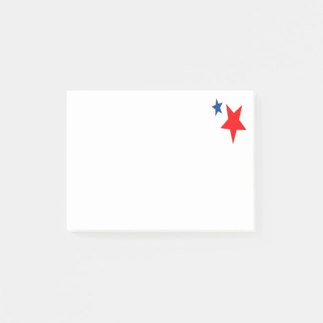 Post-it® Pad de notas de estrellas rojas y azules (Anverso)