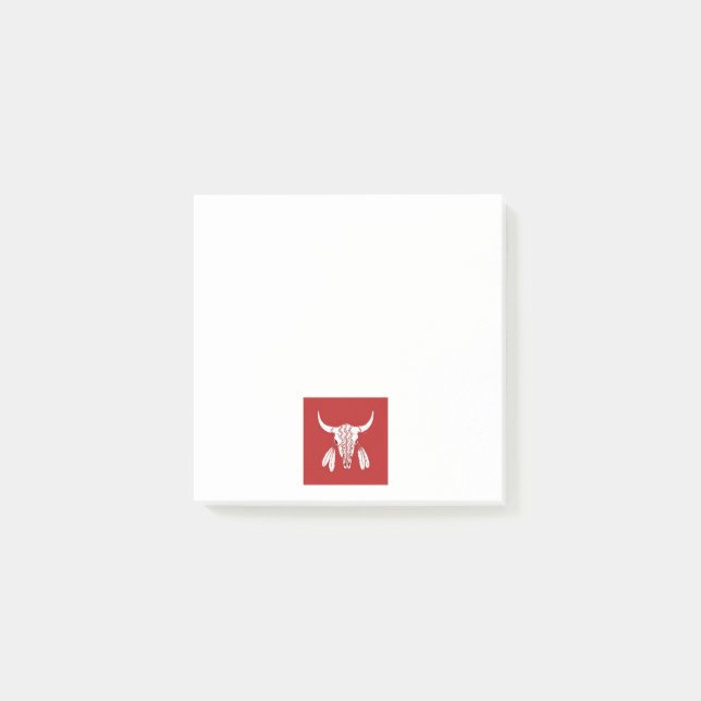 Post-it® Pads de notas blancas de Red Ghost Dance Buffalo (Anverso)