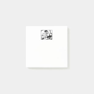 Post-it® Pads de notas de 3x3 negro de Woman Biker