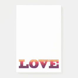 Post-it® Palabra de amor morado, notas adhesivas rosadas