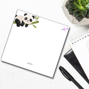 Post-it® panda lindo personalizado en una rama Notas Post-I