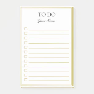 Post-it® Para hacer notas personalizadas de Gold Black Whit