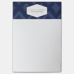 Post-it® Patrón de Ikat en notas Post-it de Blue Designer