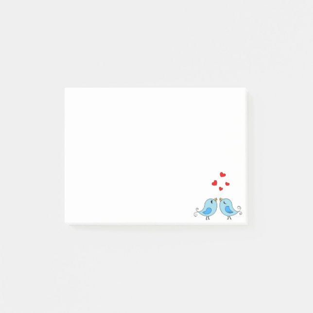 Post-it® Pequeños pájaros azules para hacer notas posterior (Anverso)
