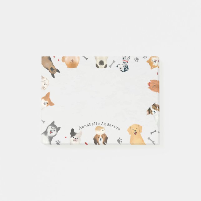 Post-it® Perros alrededor de las fronteras Notas Post-it (Anverso)