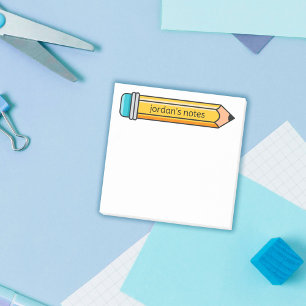 Post-it® Personalizado azul Lápiz Ilustracion notas de su n