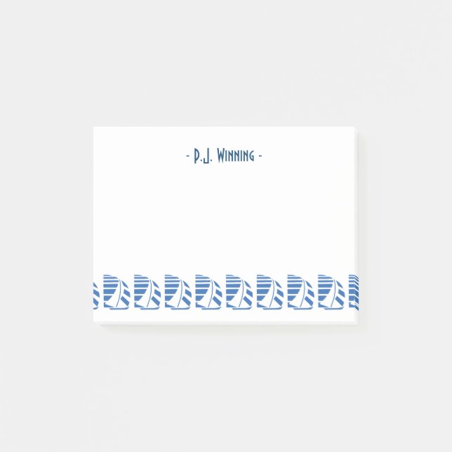 Post-it® Personalizado Deco Carreras azul Sailboat Notas pe (Anverso)