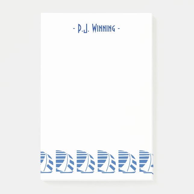 Post-it® Personalizado Deco Carreras azul Sailboat Notas pe (Anverso)