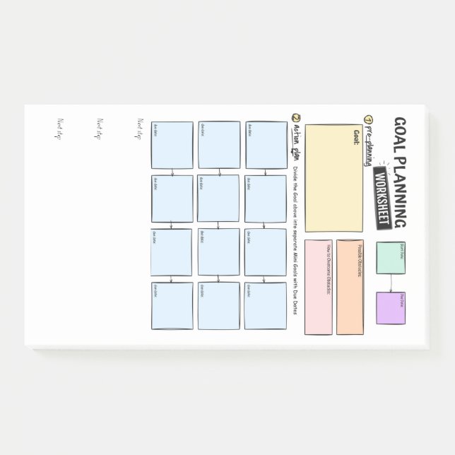 Post-it® Planificación de objetivos para notas adhesivas de (Anverso)