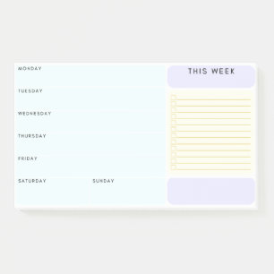 Post-it® Planner de notas semanalmente pegajoso XL