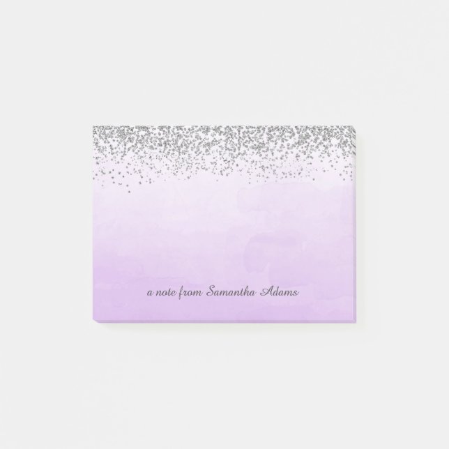 Post-it® Plata y notas de la púrpura de Ombre (Anverso)