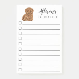 Post-it® Poodle Dog Personalizado Para Hacer Lista Notas Po
