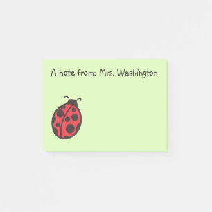 Post-it® Publicación del profesor Red Ladybug en notas de r