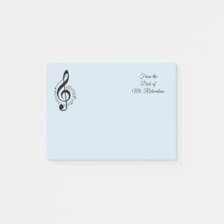 Post-it® Publicación personalizada de Blue Music Notas 4x3