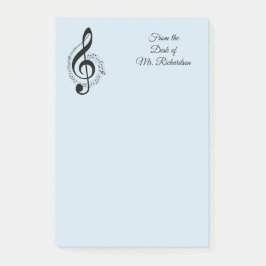 Post-it® Publicación personalizada de Blue Music Notas 4x6