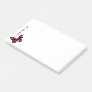 Post-it® Publicar notas Lista de compras Mariposa roja
