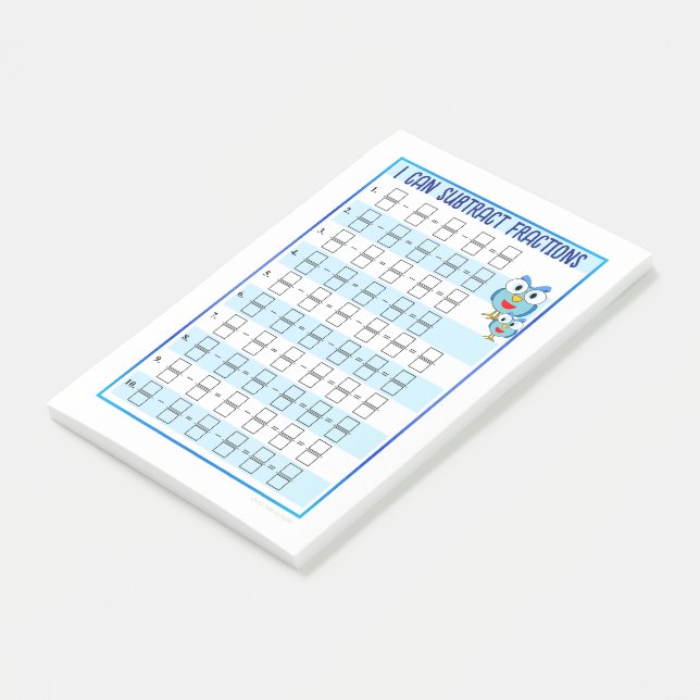 Post-it® Puedo agregar fracciones - Notas Post-it azules (En perspectiva)