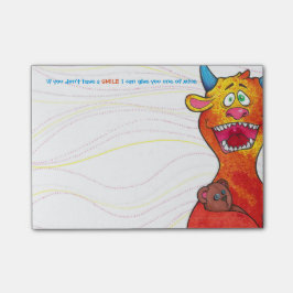 Post-it® Puntee al monstruo w/quote, notas de post-it 4" x3