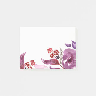 Post-it® Púrpura de la acuarela + Notas de post-it florales
