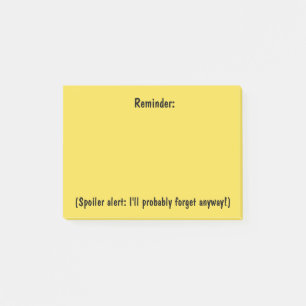 Post-it® Recordatorio con las notas pegajosas de una alarma