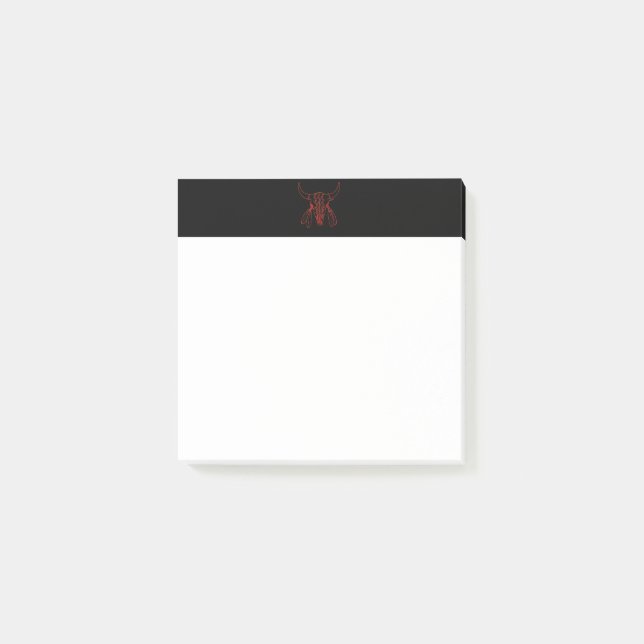 Post-it® Red Ghost Dance Buffalo línea negras notas blancas (Anverso)