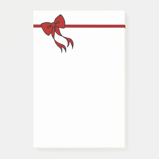 Post-it® Regalo de notas adhesivas con lazo de Navidad (Anverso)