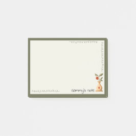 Post-it® Rosa vintage en jarrón, borde verde, notas Post-It
