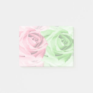 Post-it® Rosas rosados y verdes Elegantes notas pegajosas