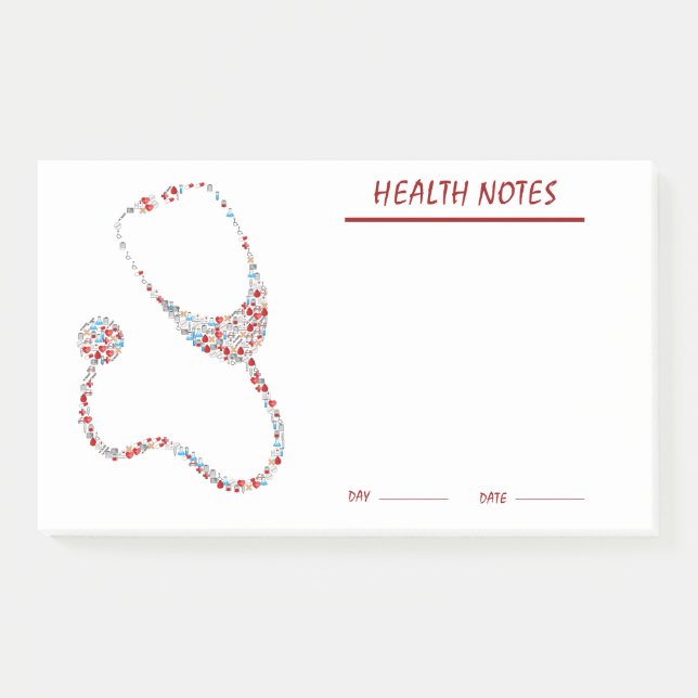 Post-it® salud personal y notas médicas del perseguidor de (Anverso)