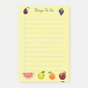 Post-it® Sandía Manzana y Uvas Frutas en Notas Amarillas