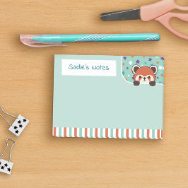 Post-it® Seafoam Green Cute Red Panda Peekabo Tus Notas
