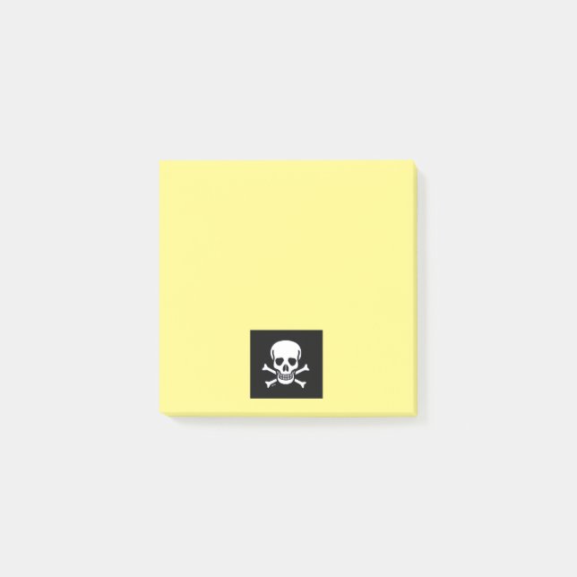 Post-it® Skull n Bones Colas de notas amarillas negras (Anverso)