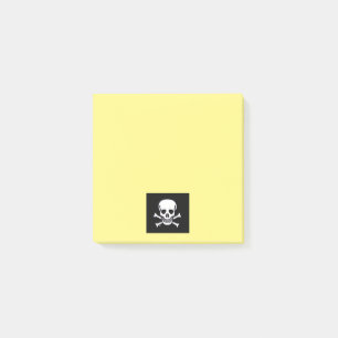 Post-it® Skull n Bones Pads de notas amarillo negro 3x3