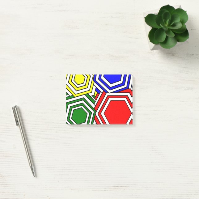 Post-it® Sobreposición de Hexagons Notas posteriores al mis (Oficina)