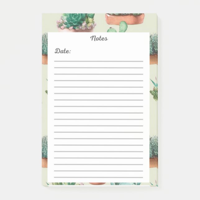 Post-it® Succulent Garden Notepad 🌵 📝 Notas Post-It 💚 (Anverso)