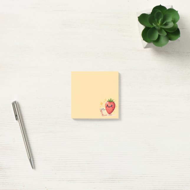 Post-it® ¡Tú Puedes! Notas Adhesivas de Fresa Alegres (Oficina)