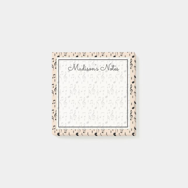 Post-it® Tu texto | Notas musicales (Anverso)