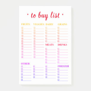 Post-it® Ultramarinos colorido para comprar notas del