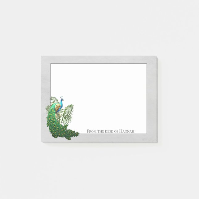 Post-it® Vibrante Peacock | Notas Gris Personalizadas (Anverso)