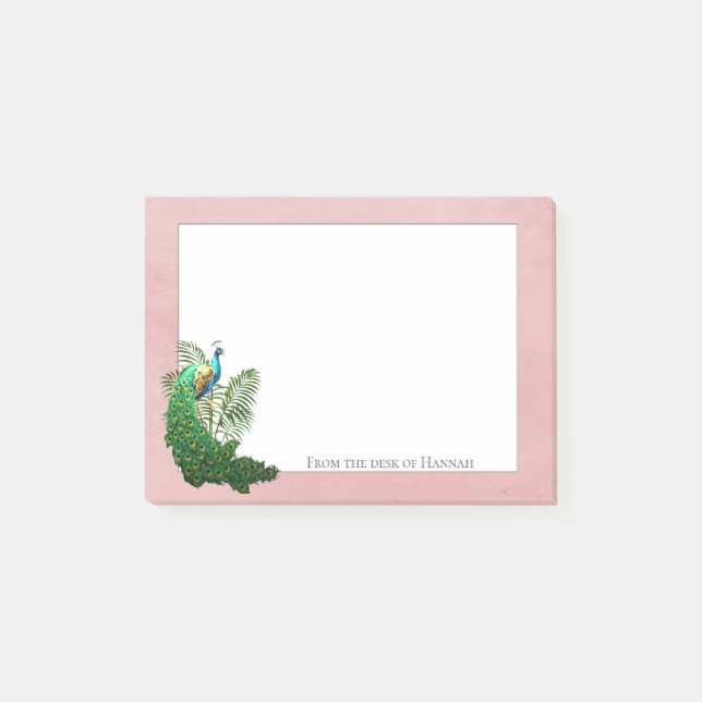 Post-it® Vibrante Peacock | Notas personalizadas rosadas (Anverso)