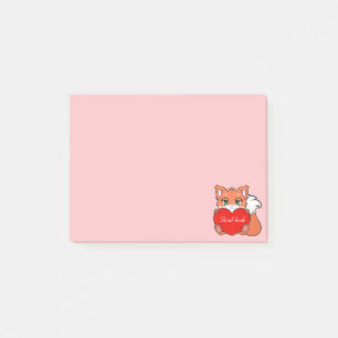Post-it® Zorrito Adorable en Notas Adhesivas Rosa Claro