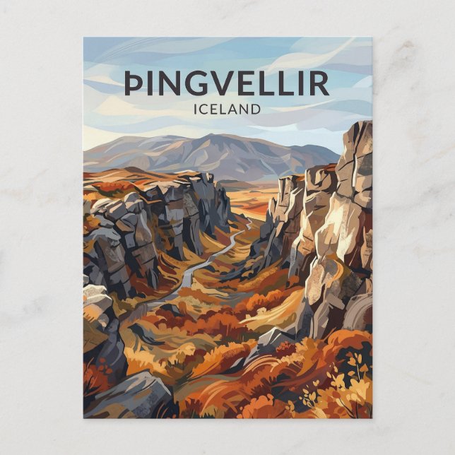 Postal Þingvellir Islandia (Anverso)