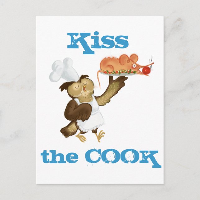 Postal С hef Owl cooking (Anverso)