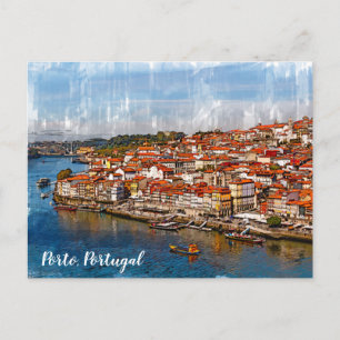 Postal С paisaje de Porto, río Douro. Portugal. Camiseta
