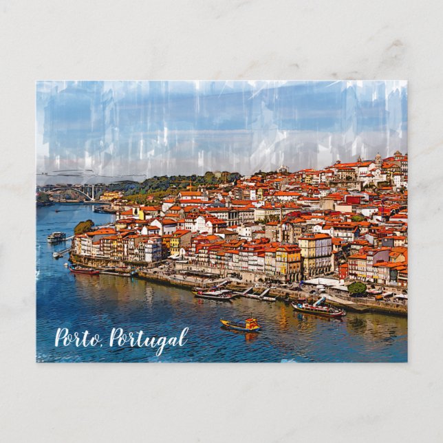 Postal С paisaje de Porto, río Douro. Portugal. Camiseta (Anverso)