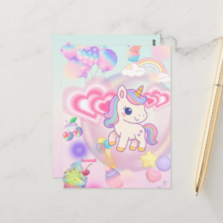 POSTAL かわいいピンクのゆるふわユニコーン♡